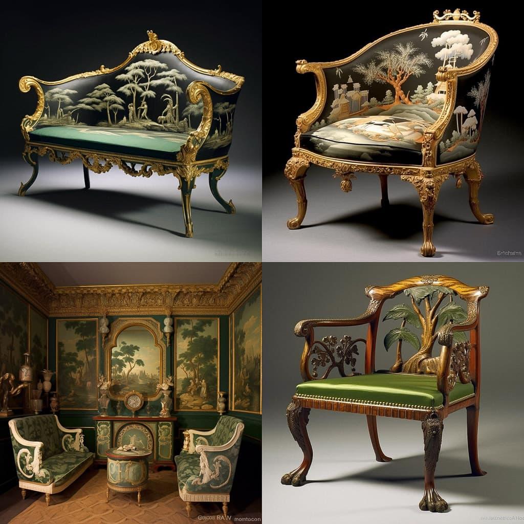 Thomas Chippendale style, Midjourney V5.1, render 1 of 4