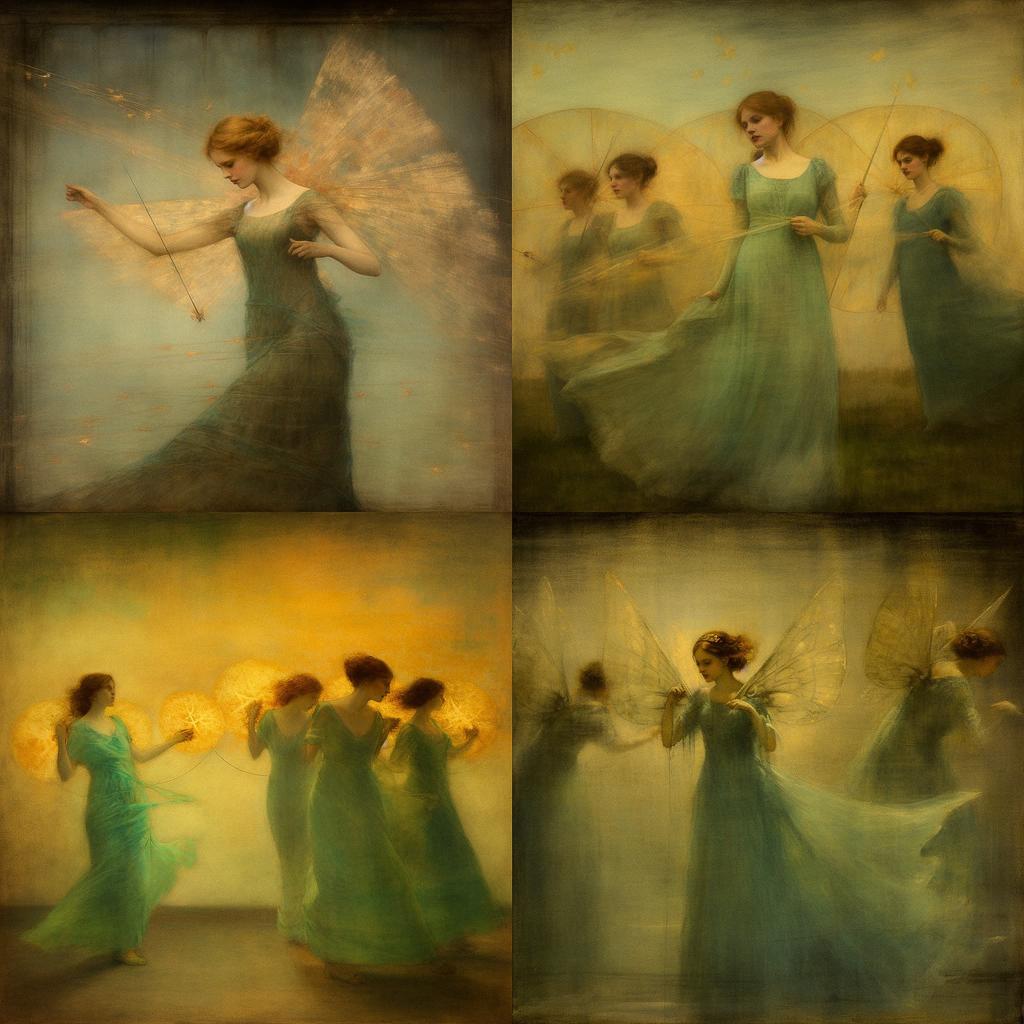 Thomas Dewing style, Midjourney V5.1, render 1 of 4
