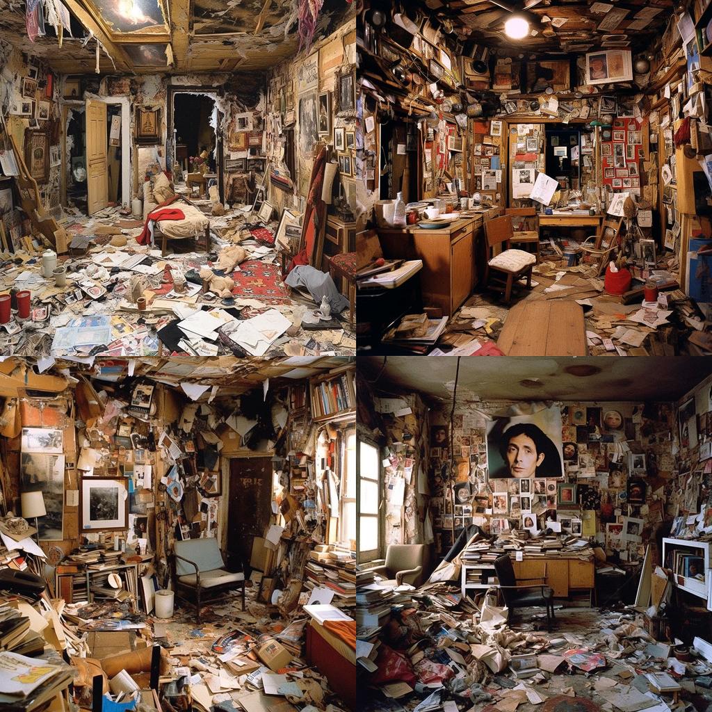 Thomas Hirschhorn style, Midjourney V5.1, render 1 of 4