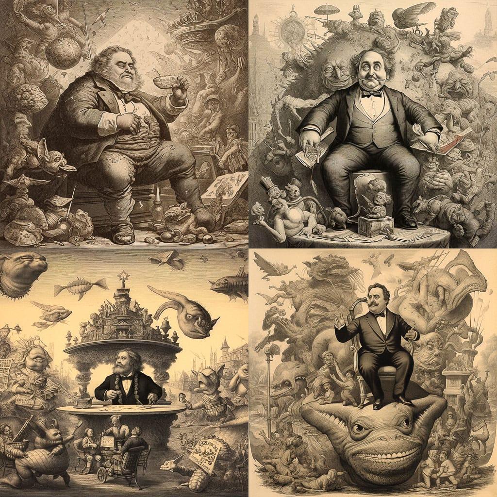 Thomas Nast style, Midjourney V5.1, render 1 of 4