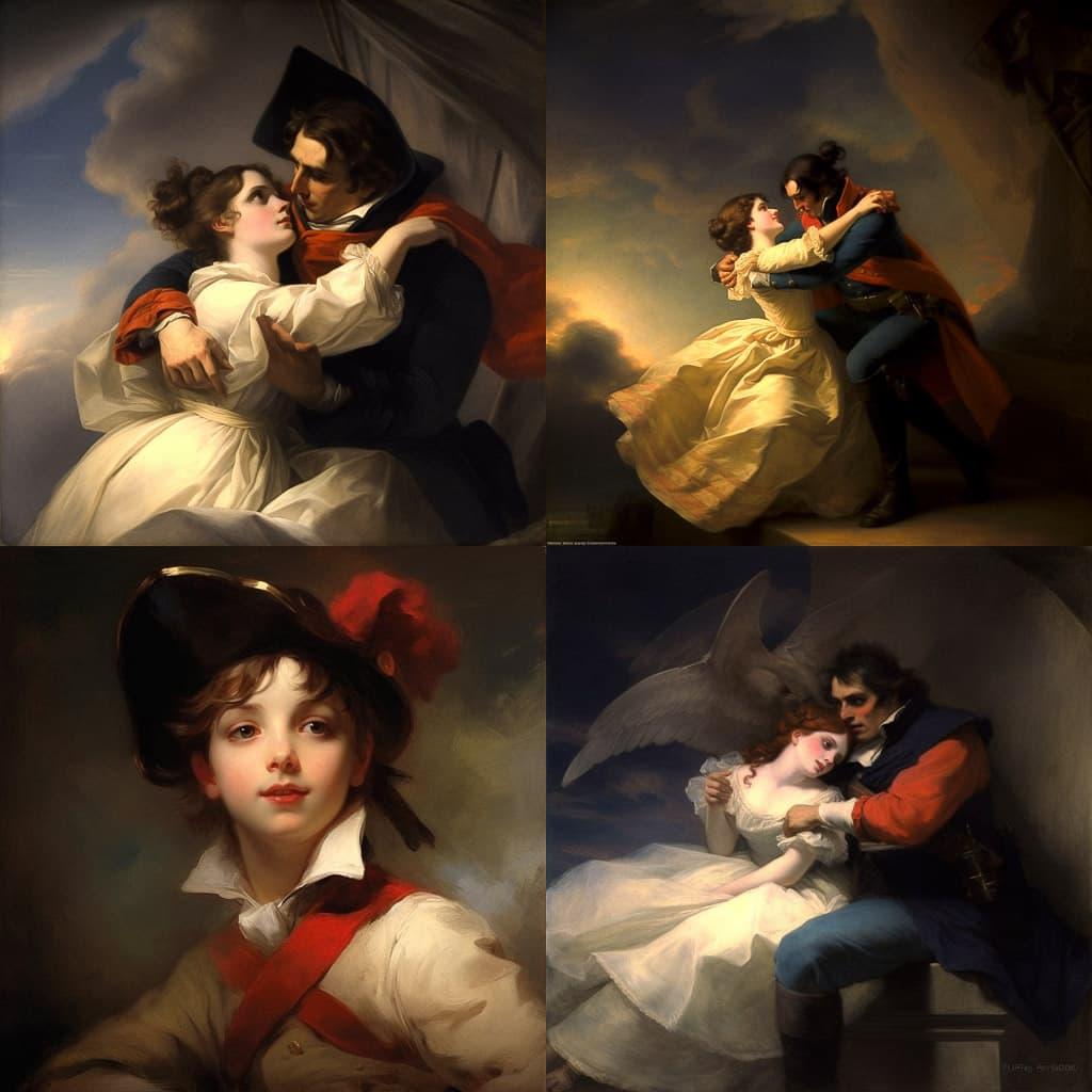 Thomas Sully style, Midjourney V5.1, render 1 of 4