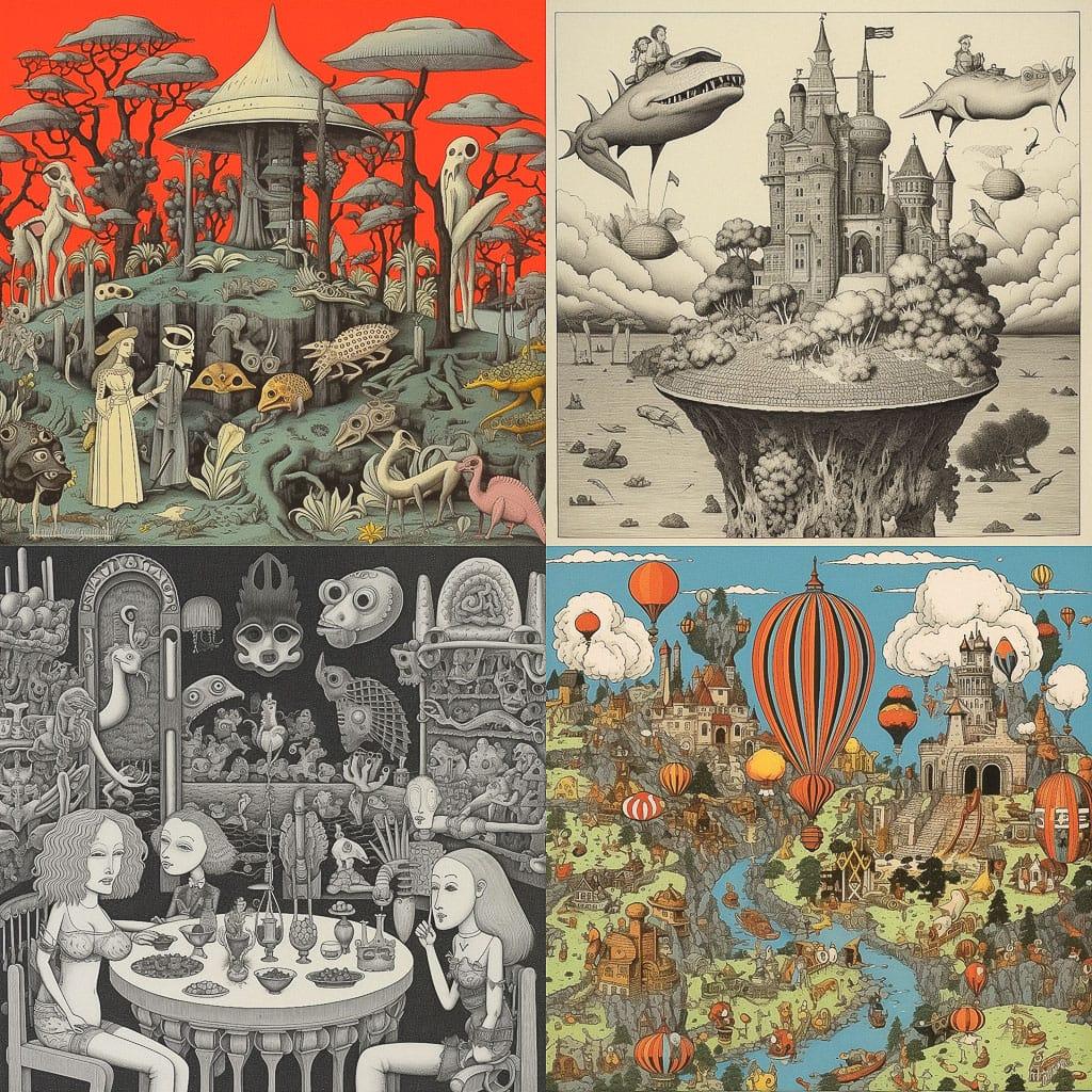 Thomas Theodor Heine style, Midjourney V5.1, render 1 of 4