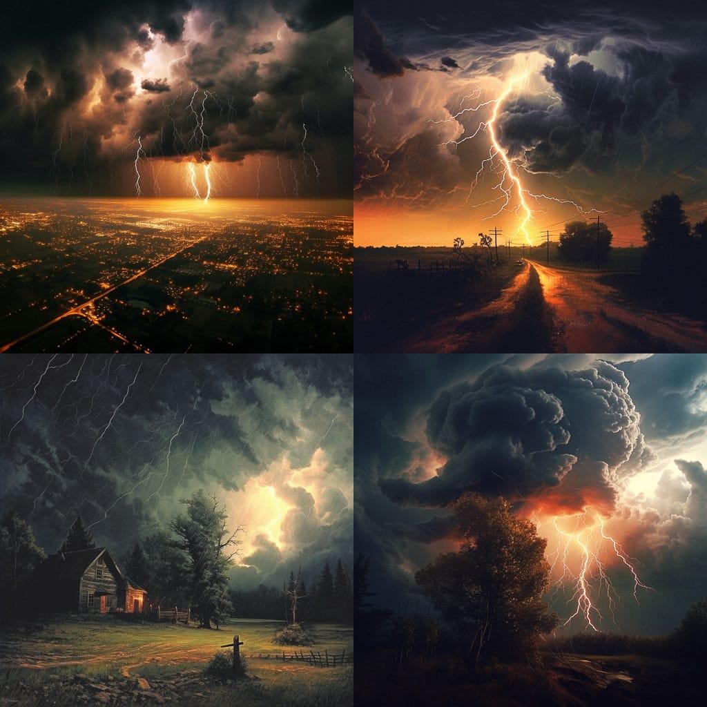 Thunderstorm style, Midjourney V5.1, render 1 of 4