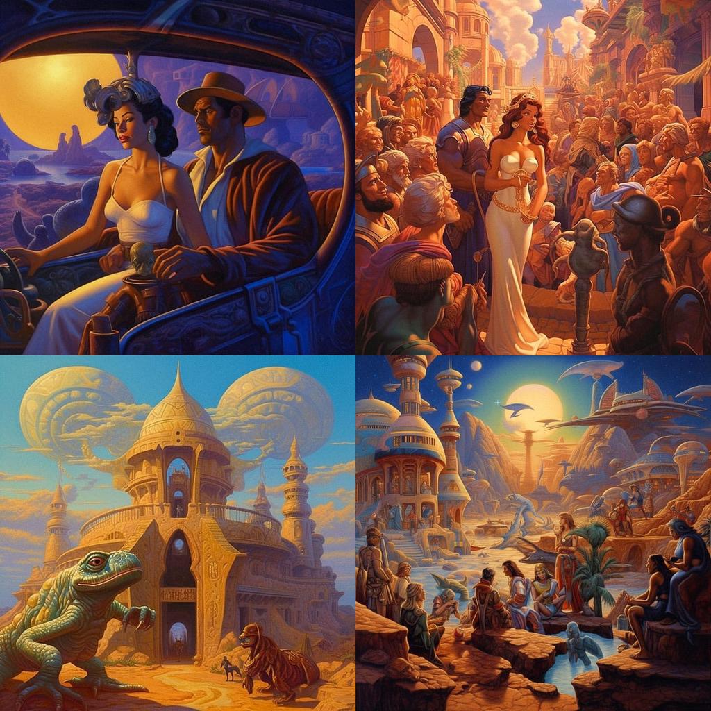 Tim Hildebrandt style, Midjourney V5.1, render 1 of 4