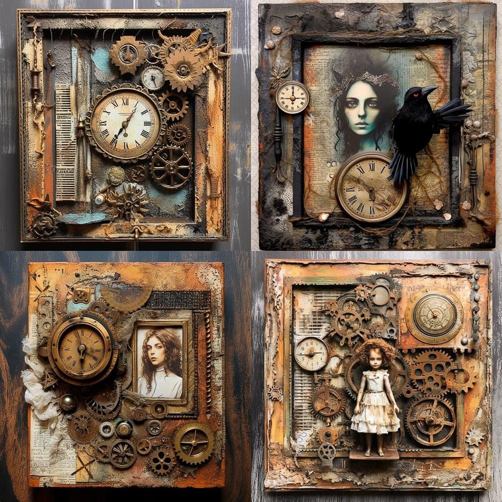 Tim Holtz style, Midjourney V5.1, render 1 of 4