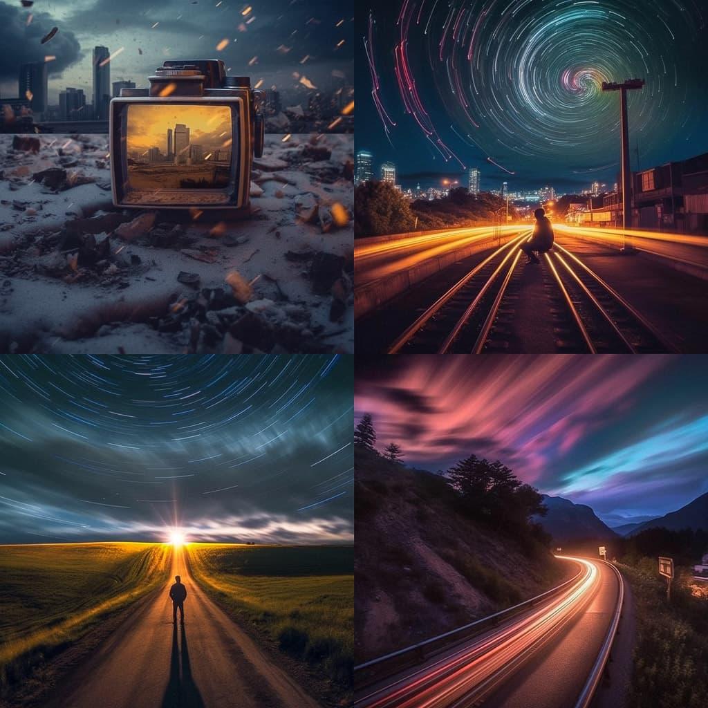 Time-lapse photography style, Midjourney V5.1, render 1 of 4