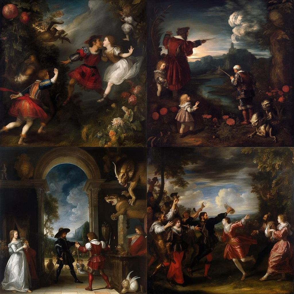 Titian style, Midjourney V5.1, render 1 of 4
