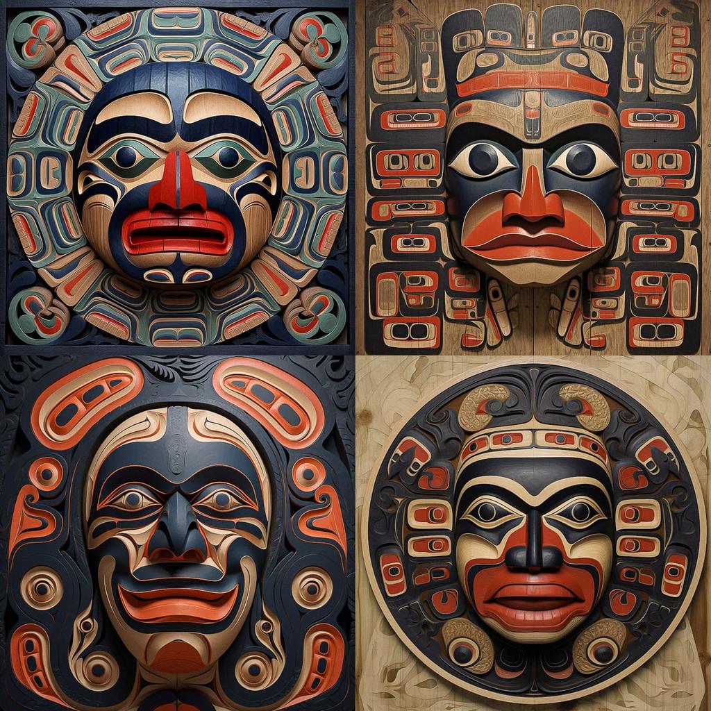 Tlingit art style, Midjourney V5.1, render 1 of 4