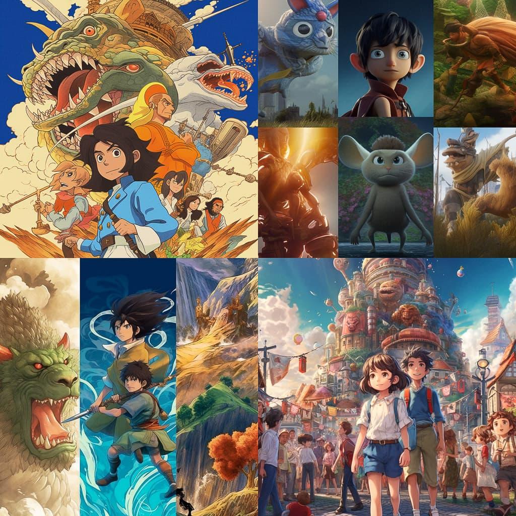Toei Animation studio style, Midjourney V5.1, render 1 of 4