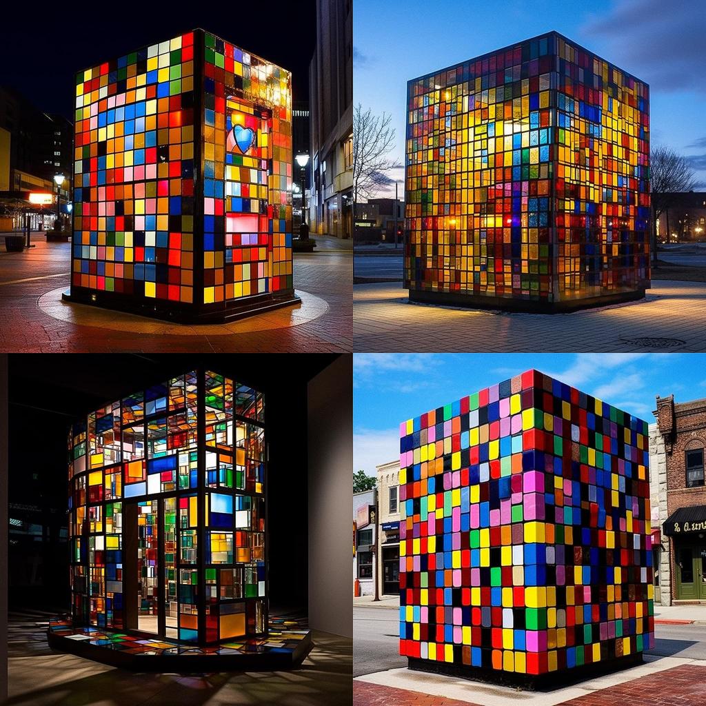 Tom Fruin style, Midjourney V5.1, render 1 of 4