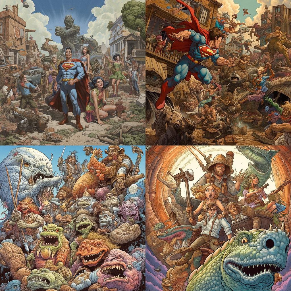 Tom Grummett style, Midjourney V5.1, render 1 of 4