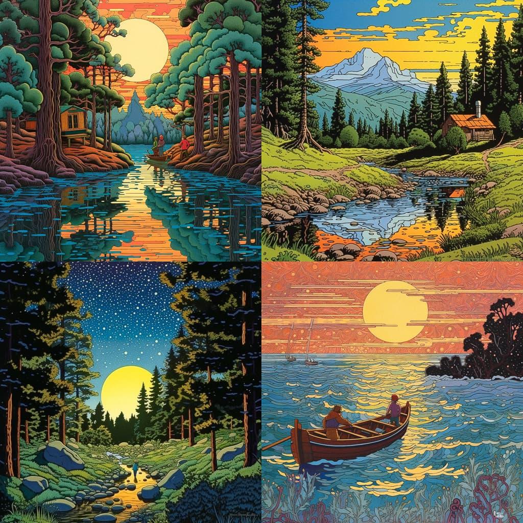 Tom Killion style, Midjourney V5.1, render 1 of 4