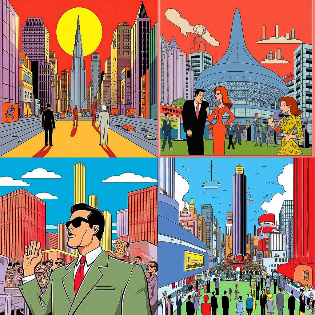Tom Tomorrow style, Midjourney V5.1, render 1 of 4