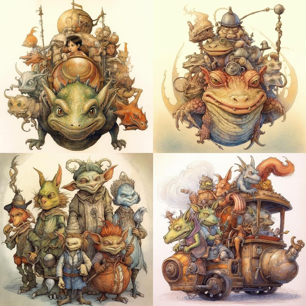 Tony DiTerlizzi style, Midjourney V5.1, render 1 of 4