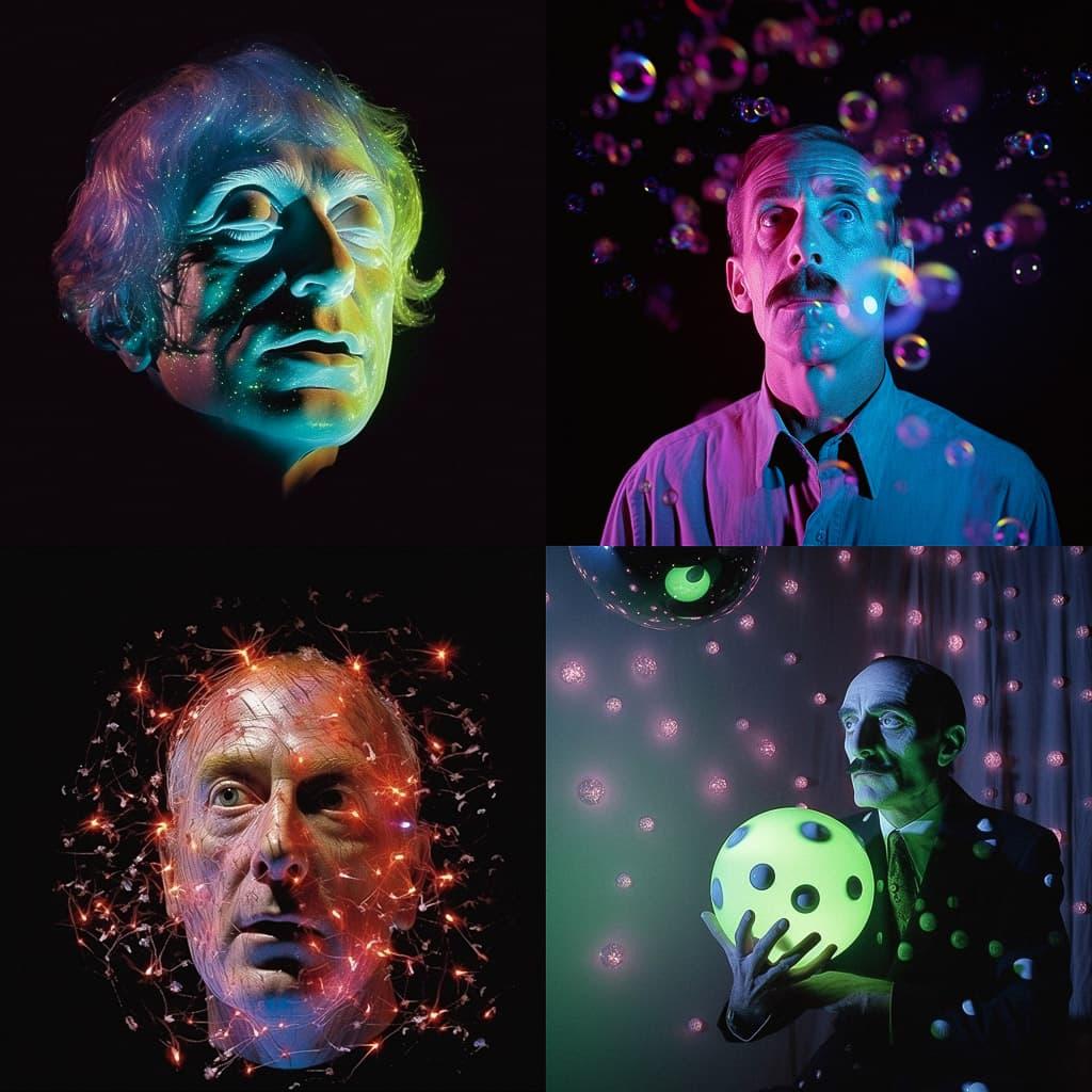 Tony Oursler style, Midjourney V5.1, render 1 of 4
