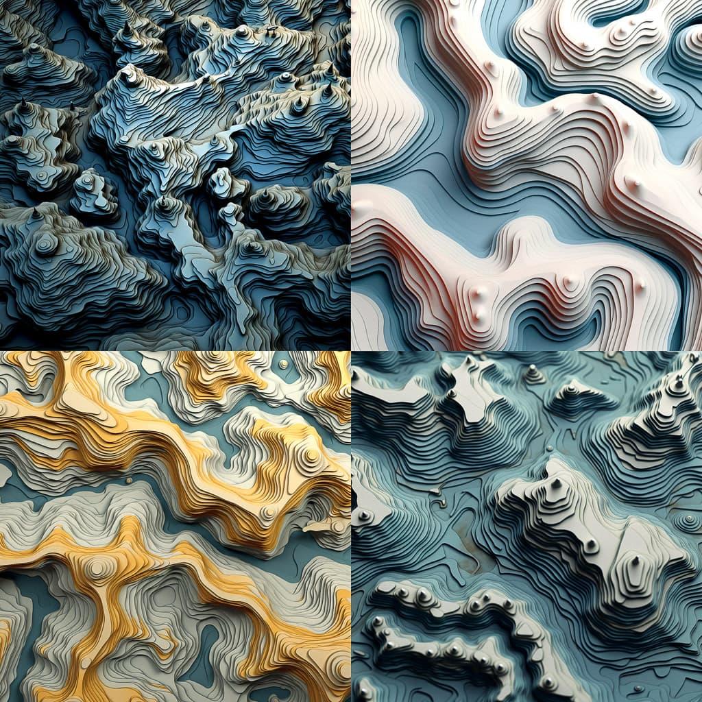 Topology map style, Midjourney V5.1, render 1 of 4