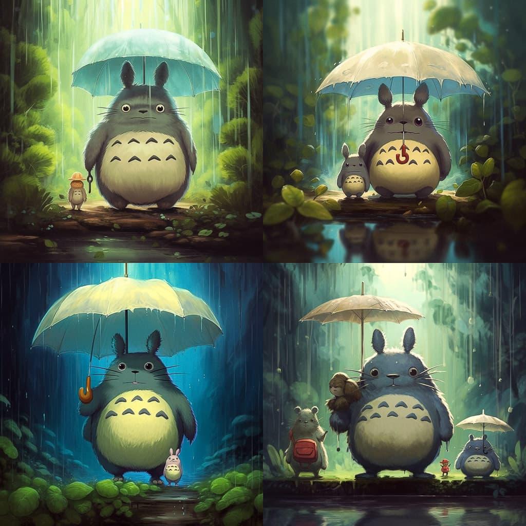 Totoro style, Midjourney V5.1, render 1 of 4