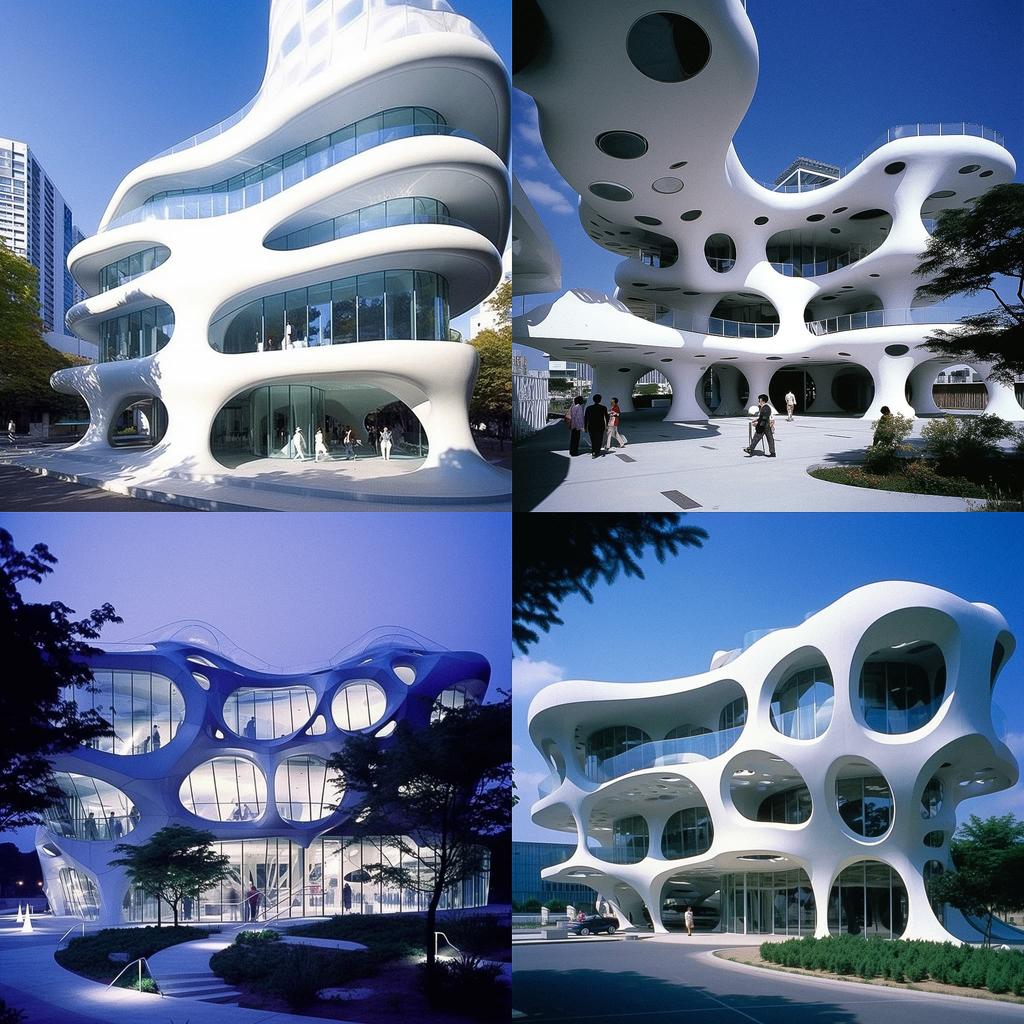 Toyo Ito style, Midjourney V5.1, render 1 of 4
