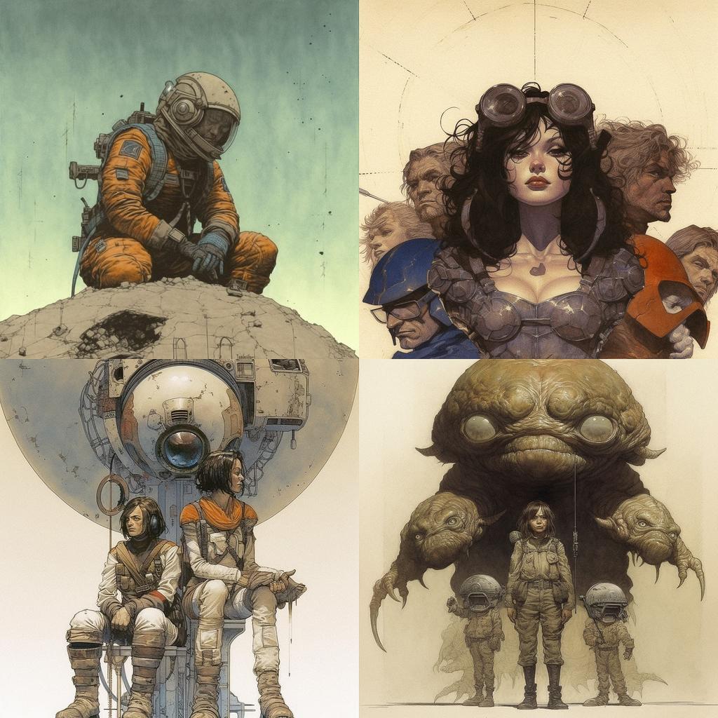 Travis Charest style, Midjourney V5.1, render 1 of 4