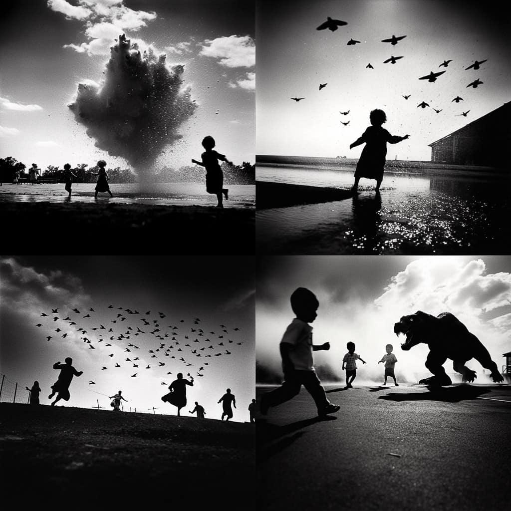 Trent Parke style, Midjourney V5.1, render 1 of 4