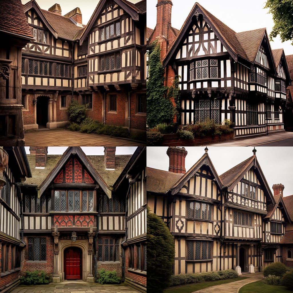 Tudor architecture style, Midjourney V5.1, render 1 of 4