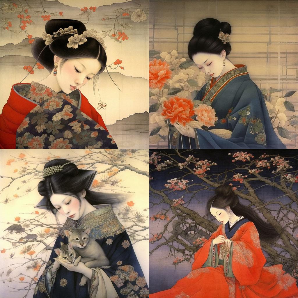 Uemura Shoen style, Midjourney V5.1, render 1 of 4