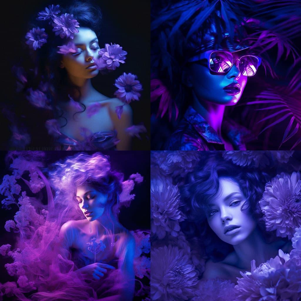 Ultraviolet photography style, Midjourney V5.1, render 1 of 4