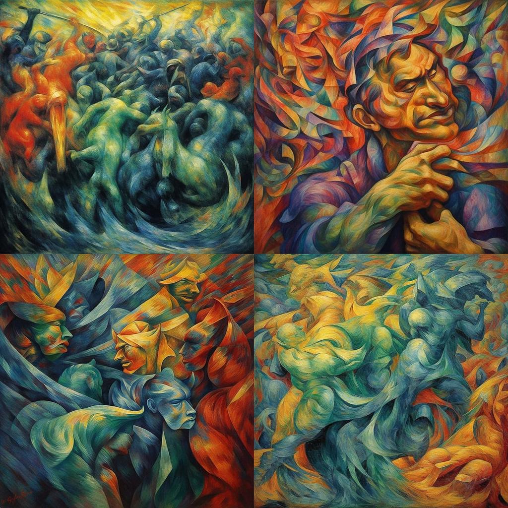 Umberto Boccioni style, Midjourney V5.1, render 1 of 4