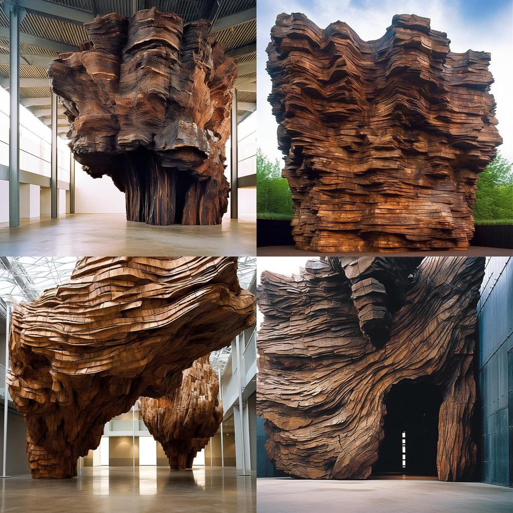 Ursula von Rydingsvard style, Midjourney V5.1, render 1 of 4
