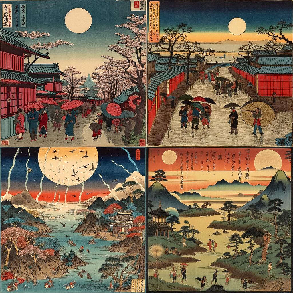 Utagawa Hiroshige style, Midjourney V5.1, render 1 of 4