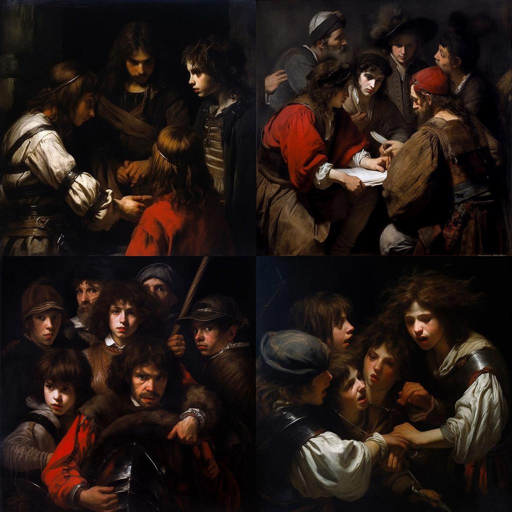 Valentin de Boulogne style, Midjourney V5.1, render 1 of 4