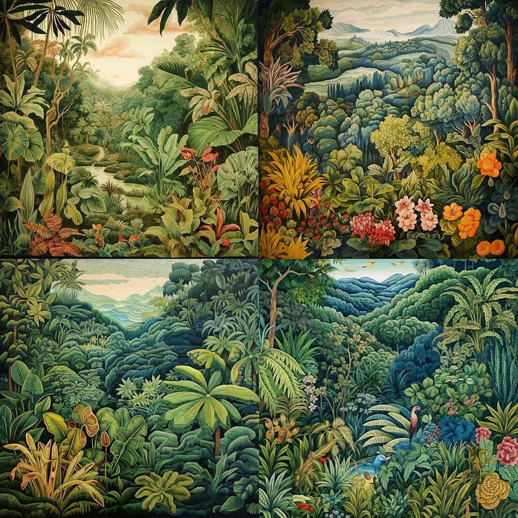 Verdure tapestry style, Midjourney V5.1, render 1 of 4