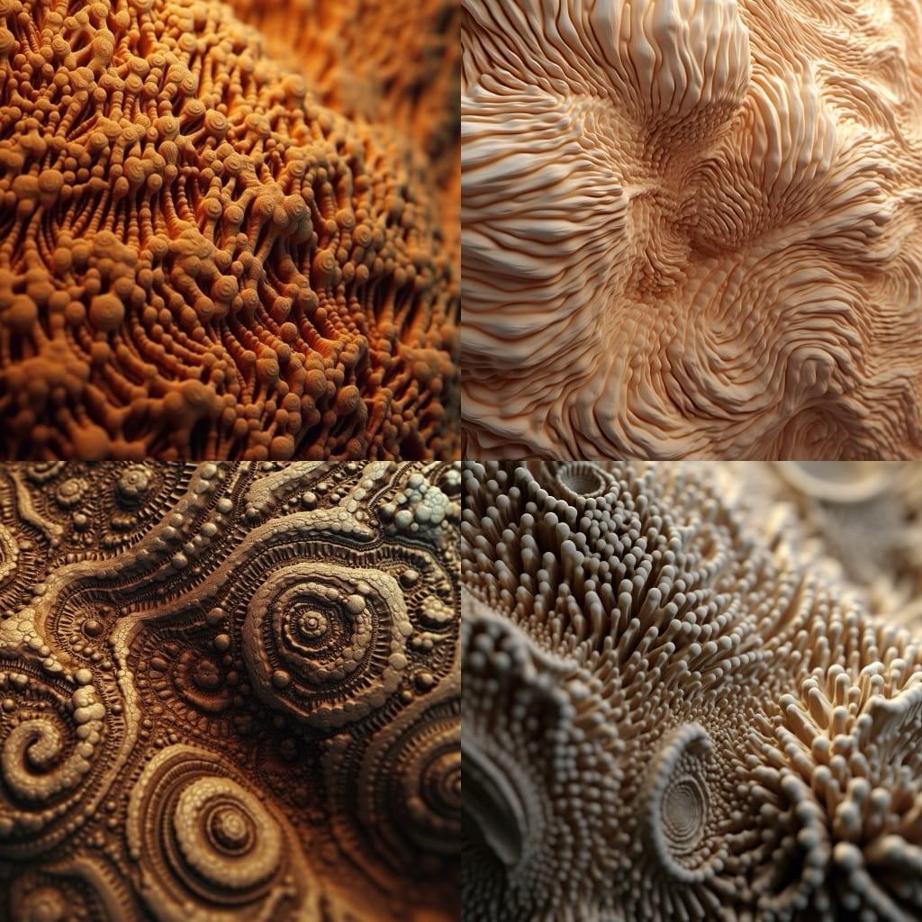 Vermiculation texture style, Midjourney V5.1, render 1 of 4