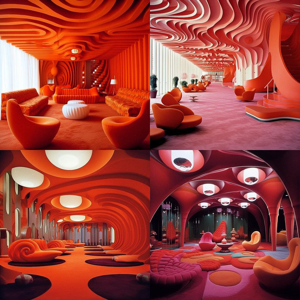 Verner Panton style, Midjourney V5.1, render 1 of 4