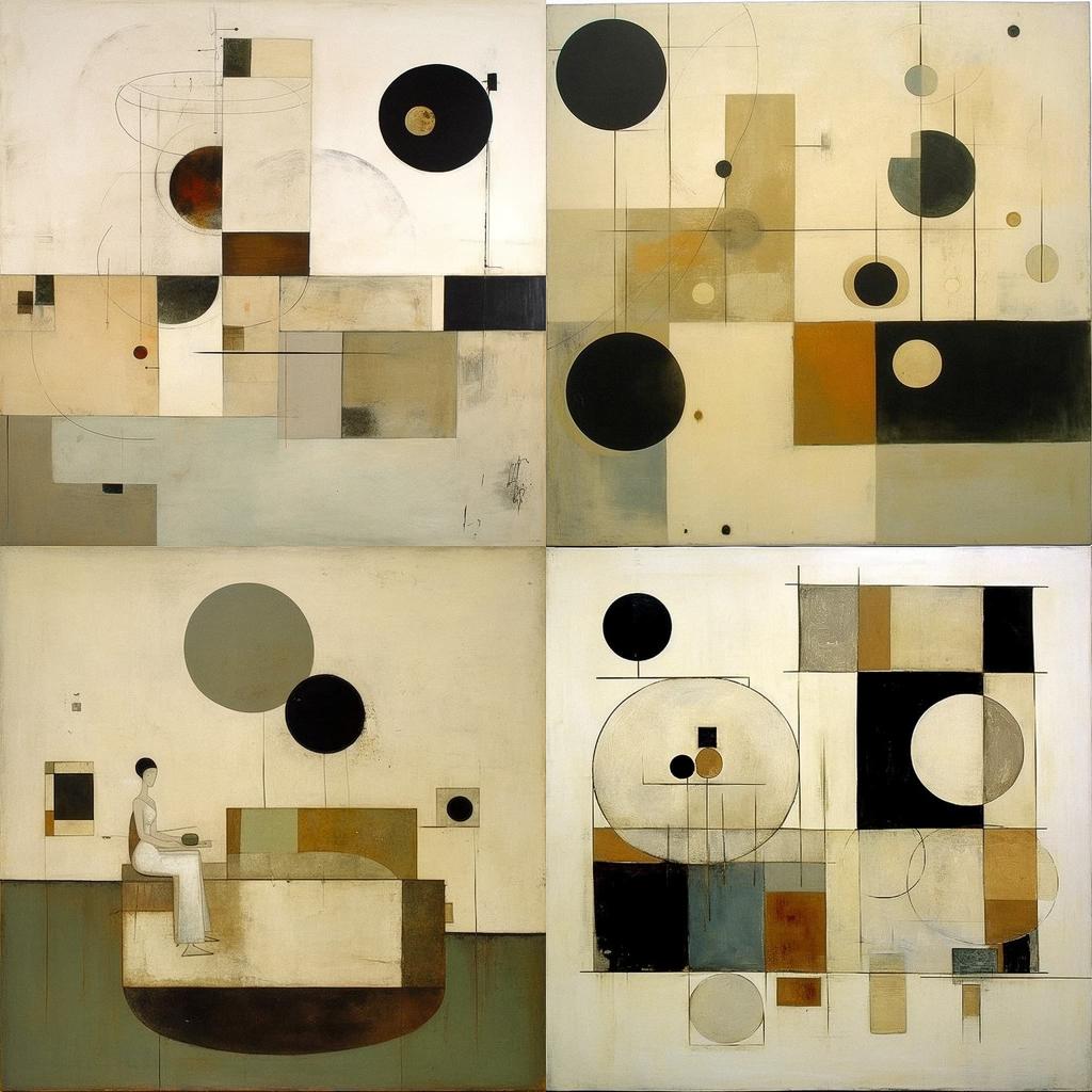Victor Pasmore style, Midjourney V5.1, render 1 of 4