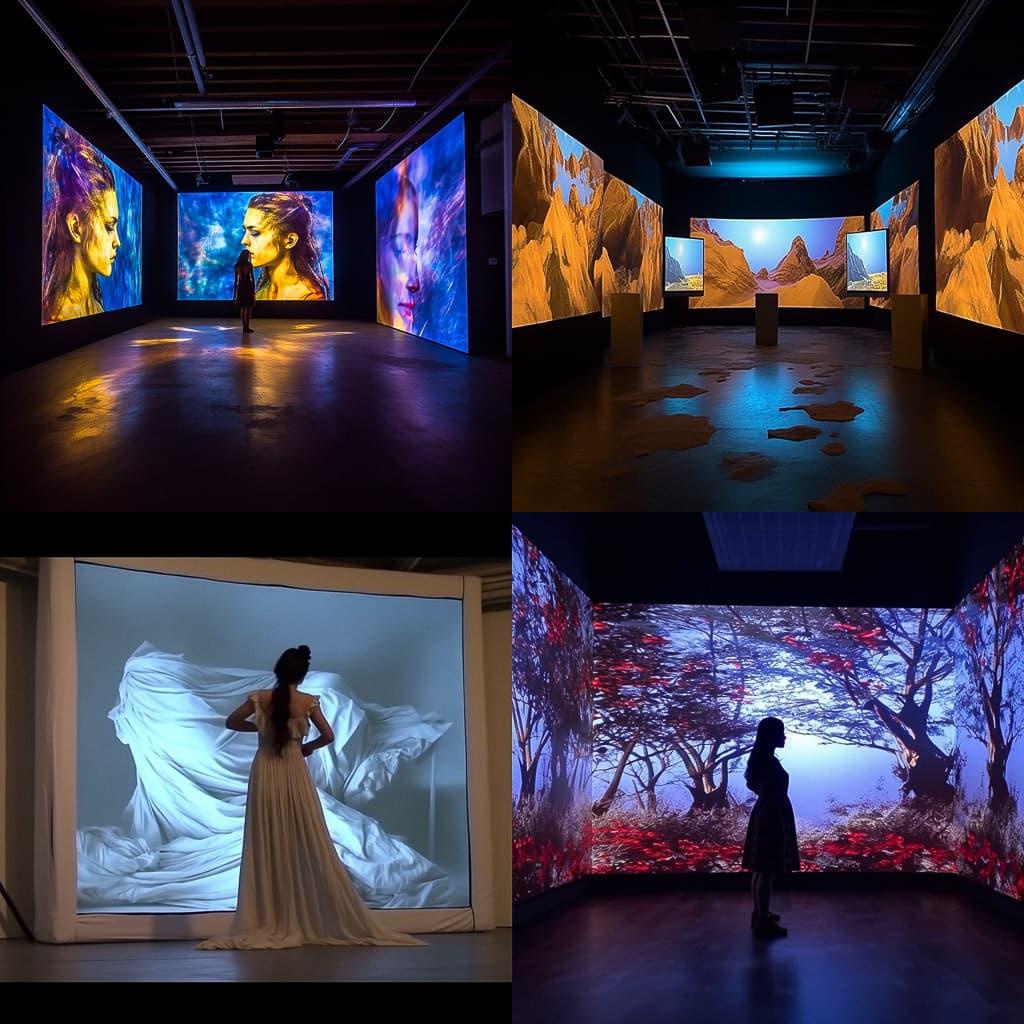 Video installation style, Midjourney V5.1, render 1 of 4