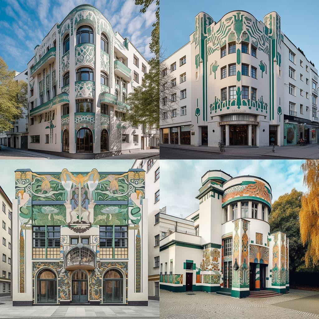 Vienna Secession style, Midjourney V5.1, render 1 of 4
