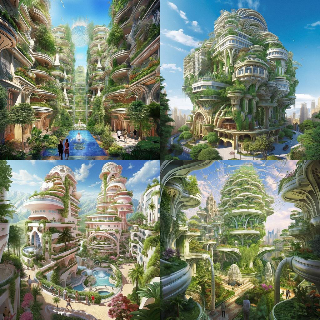 Vincent Callebaut style, Midjourney V5.1, render 1 of 4