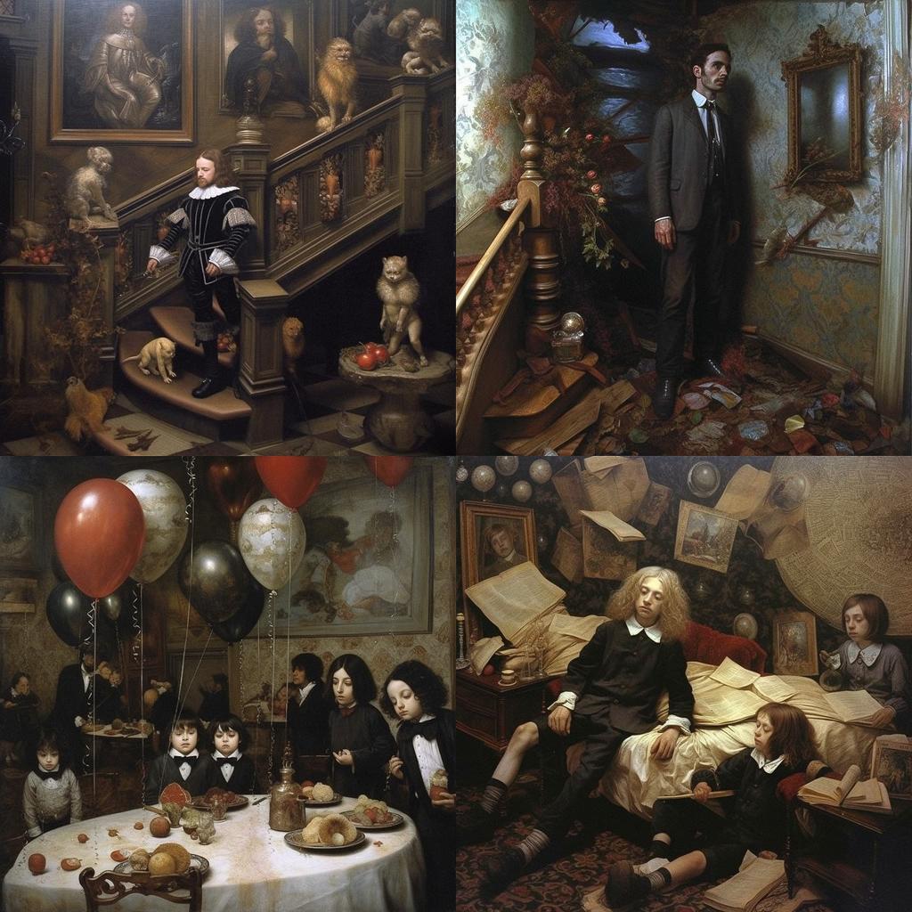 Vincent Desiderio style, Midjourney V5.1, render 1 of 4