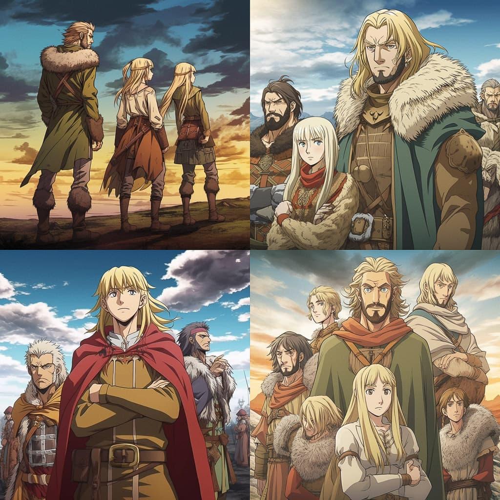 Vinland Saga style, Midjourney V5.1, render 1 of 4