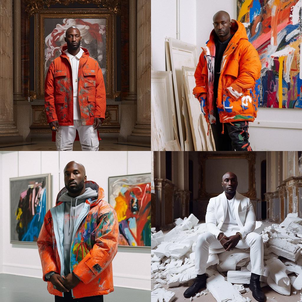 Virgil Abloh style, Midjourney V5.1, render 1 of 4