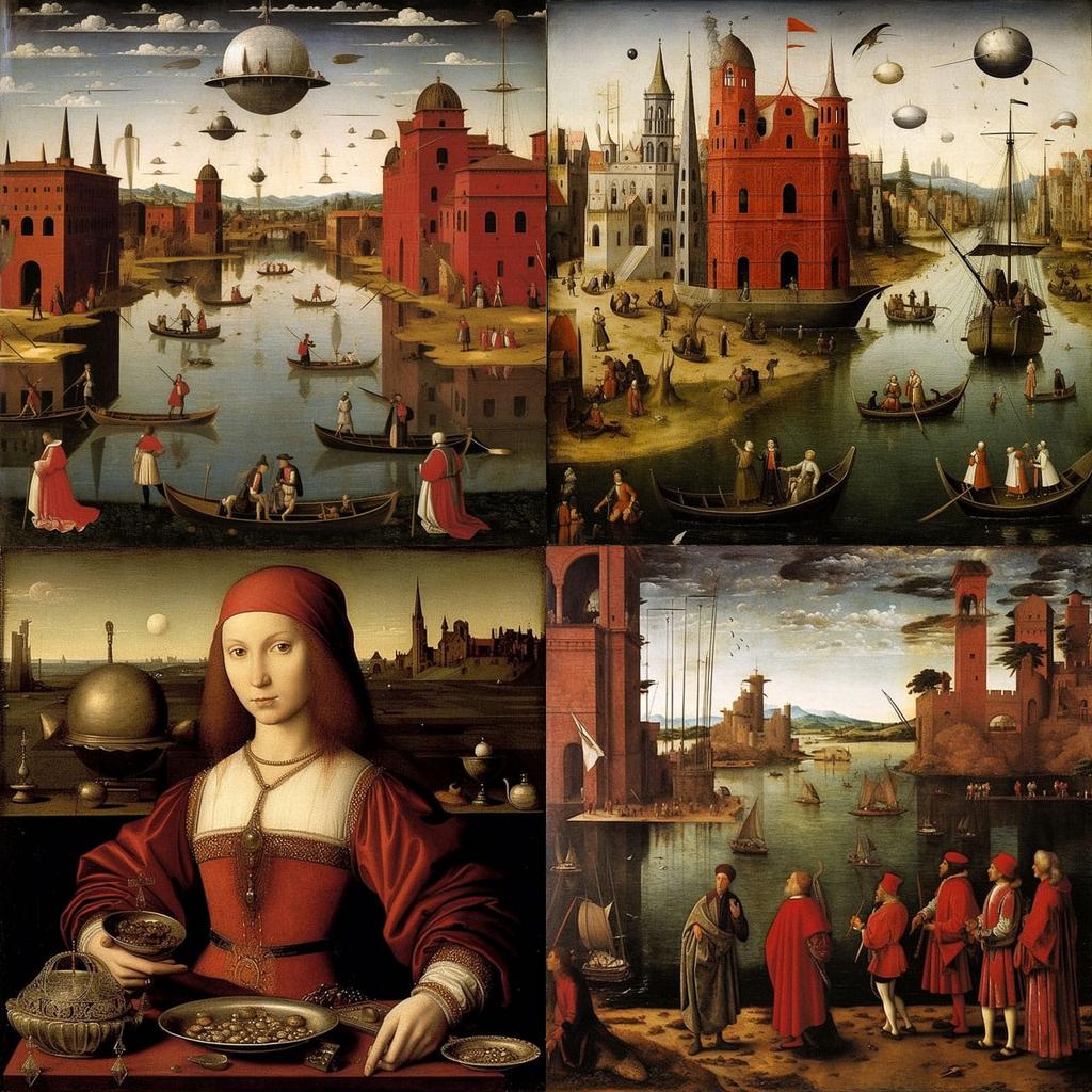 Vittore Carpaccio style, Midjourney V5.1, render 1 of 4