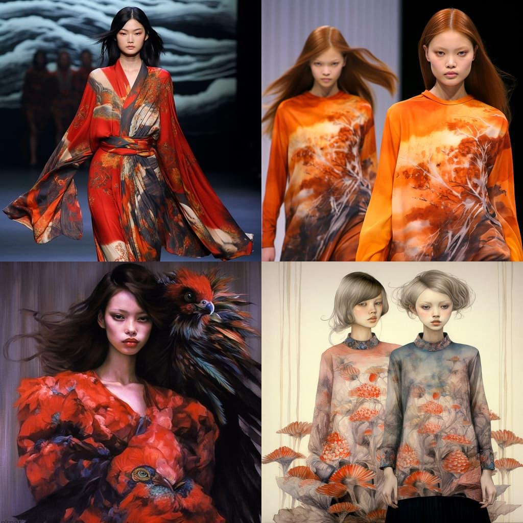 Vivienne Tam style, Midjourney V5.1, render 1 of 4