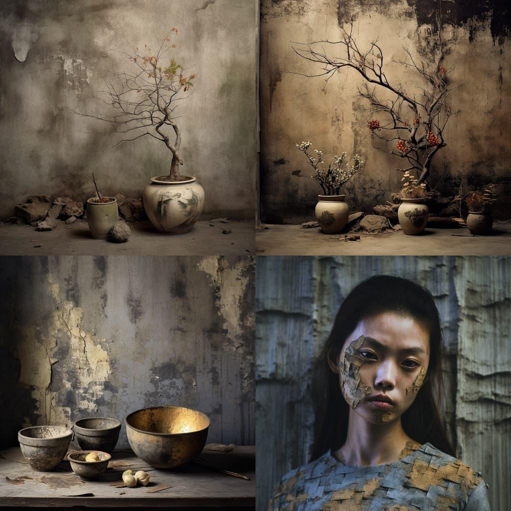 Wabi-sabi style, Midjourney V5.1, render 1 of 4