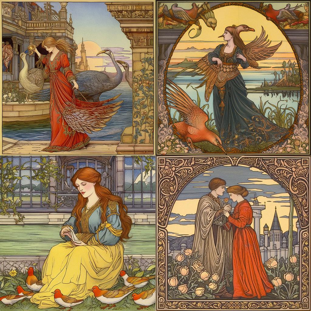 Walter Crane style, Midjourney V5.1, render 1 of 4