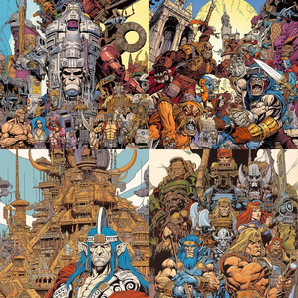 Walter Simonson style, Midjourney V5.1, render 1 of 4