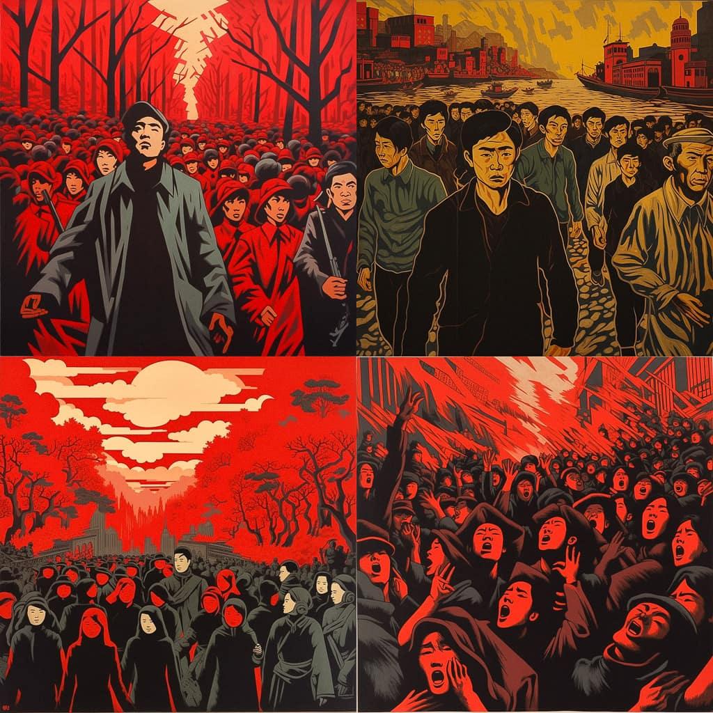 Wang Guangyi style, Midjourney V5.1, render 1 of 4