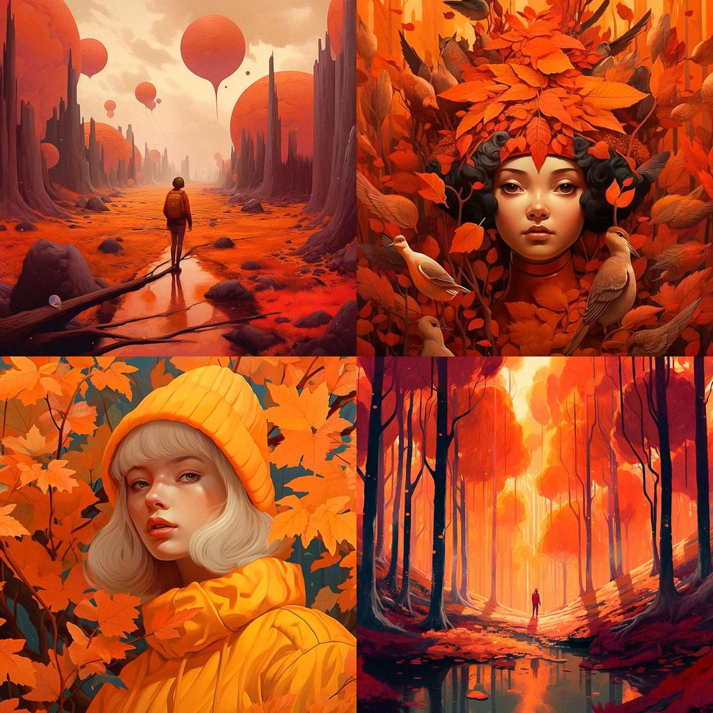 Warm colors style, Midjourney V5.1, render 1 of 4
