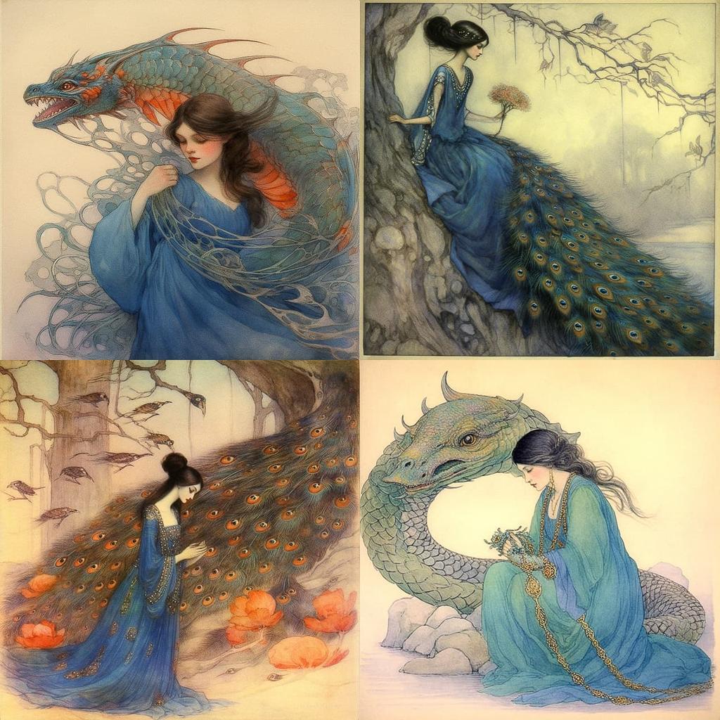 Warwick Goble style, Midjourney V5.1, render 1 of 4