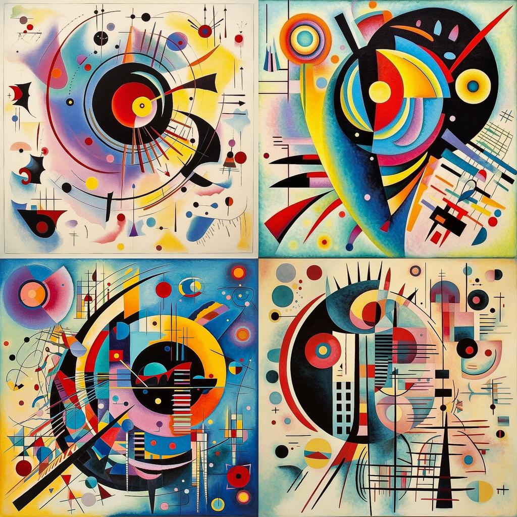Wassily Kandinsky style, Midjourney V5.1, render 1 of 4